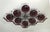 Italian midcentury flush mount with eight amethyst Murano glass shades carefully hand blown with bubbles inside the glass...
