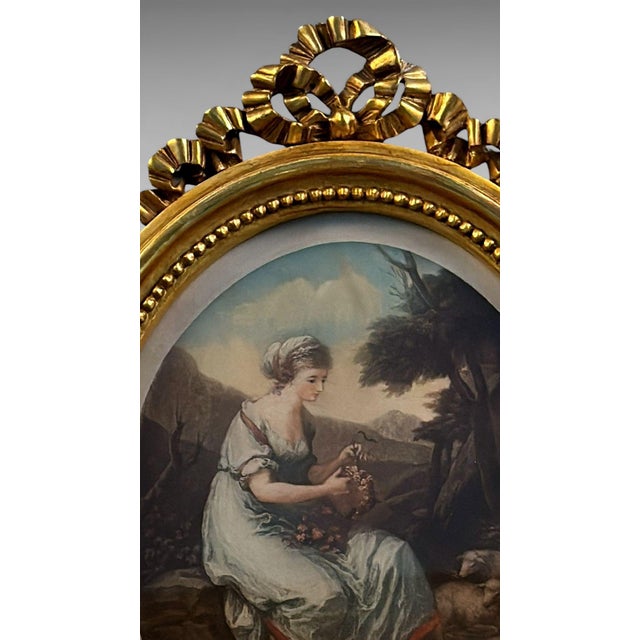 Mid 20th Century Thomas Burke After Angelika Kauffman Pair Oval Engravings in Gilt French Frames For Sale - Image 6 of 18