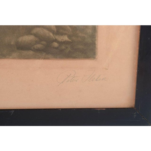 Peter Ilsted, Girl by Column, Early 20th Century, Mezzotint on Paper For Sale - Image 4 of 6
