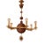 Late 20th Century Carved Wood & Iron Six-Light Chandelier For Sale