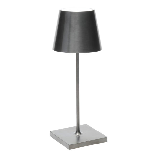 Zafferano Poldina Pro Mini Cordless Lamp in Antique Nickel For Sale
