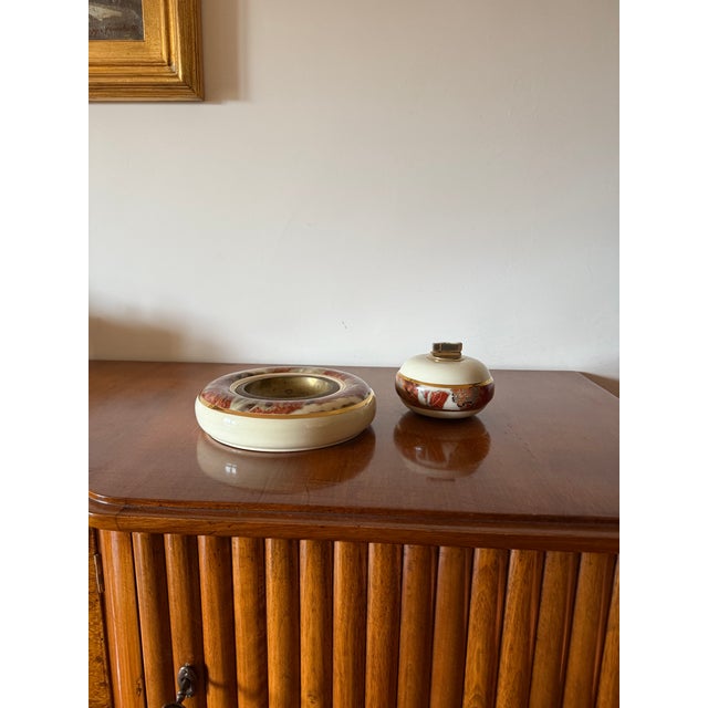 Tommaso Barbi, Table Top Smoking Set, Ceramic Ashtray and Table Lighter, B Ceramiche Italy 1970 For Sale - Image 10 of 11