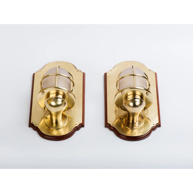 1960s Brass Nautical Maritime Style Wall Sconces - a Pair For Sale - Image 4 of 11