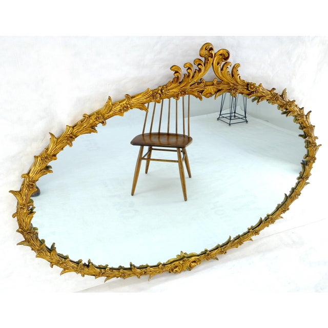 Gold Large Fine 61” Long Oval Gilt Gesso Rococo Louis VX Style MINT For Sale - Image 8 of 15