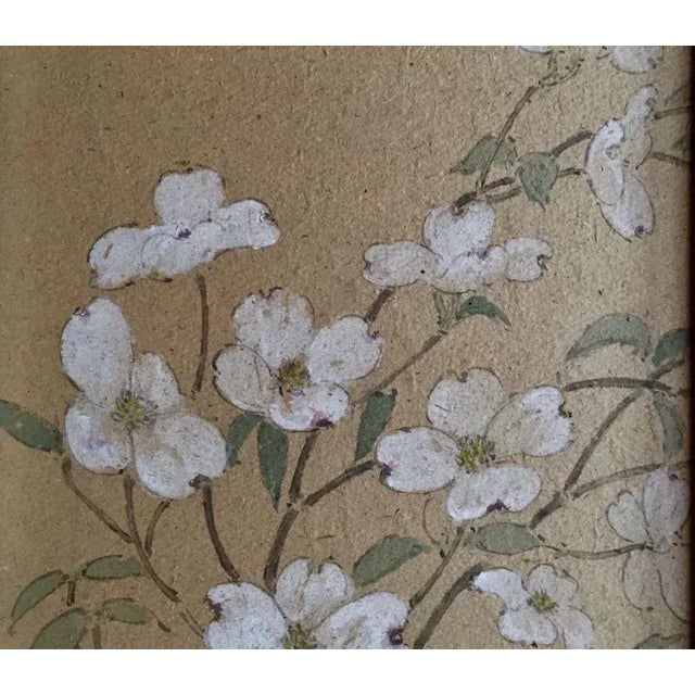 1907 Gouache Flower Painting of Dogwood Branches For Sale - Image 10 of 11