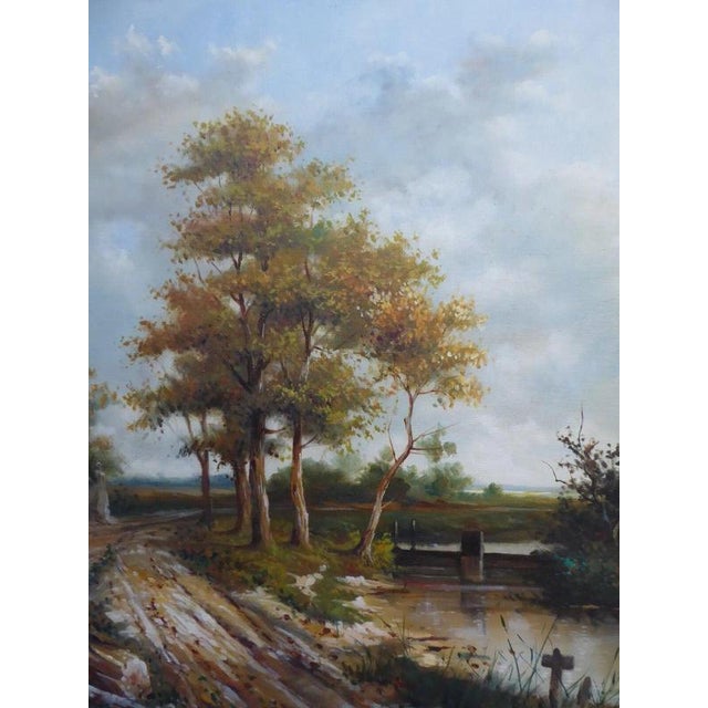 Robert Scalvini, Landscape Composition, 1980s, Oil Painting on Canvas, Framed For Sale - Image 12 of 16