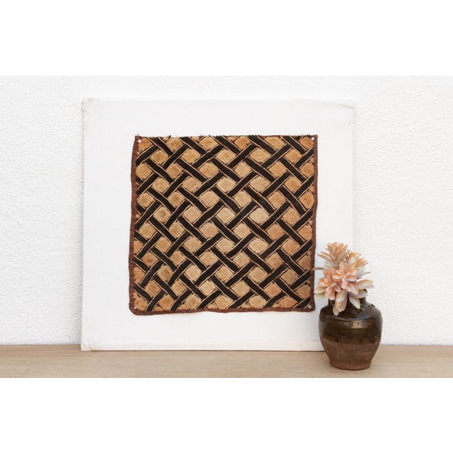 Textile Honeycomb African Kuba Cloth Panel For Sale - Image 7 of 7