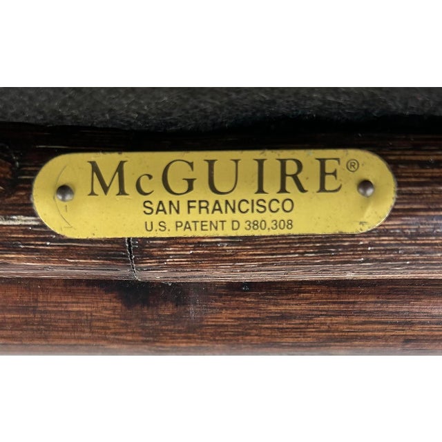 Late 20th Century Barbara Barry McGuire Rattan Rawhide Dining Room Chairs, New Upholstery- Set of 8 For Sale - Image 12 of 12