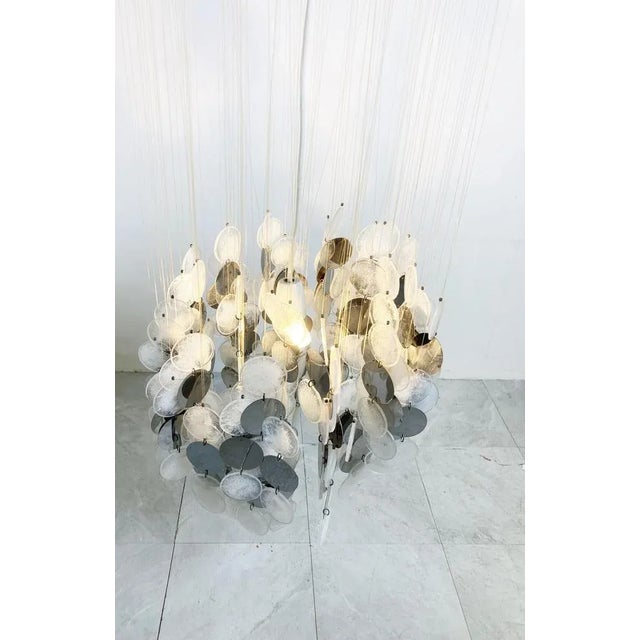Mid-Century Glass Chandelier, 1970s For Sale - Image 9 of 11