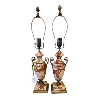 Antique Marble Urns Now Petite Designer Table Lamps - a Pair For Sale