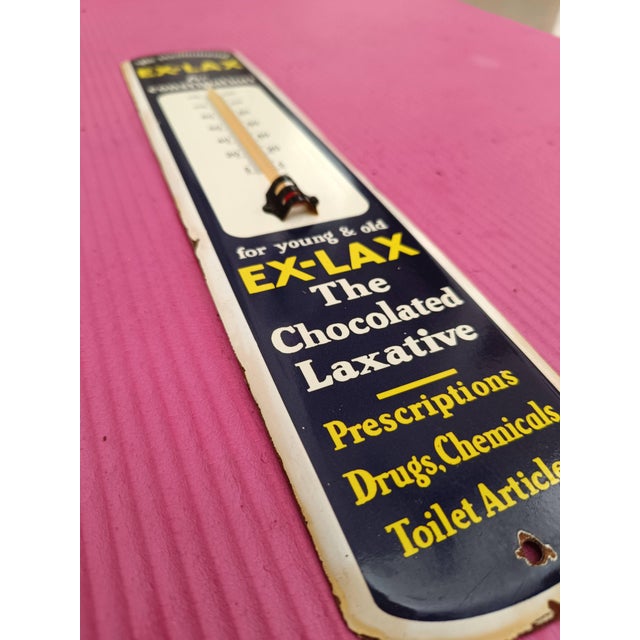 Metal Ex-Lax Vintage Style Thermometer Merchandise No Porcelain Souvenirs Store For Sale - Image 7 of 8
