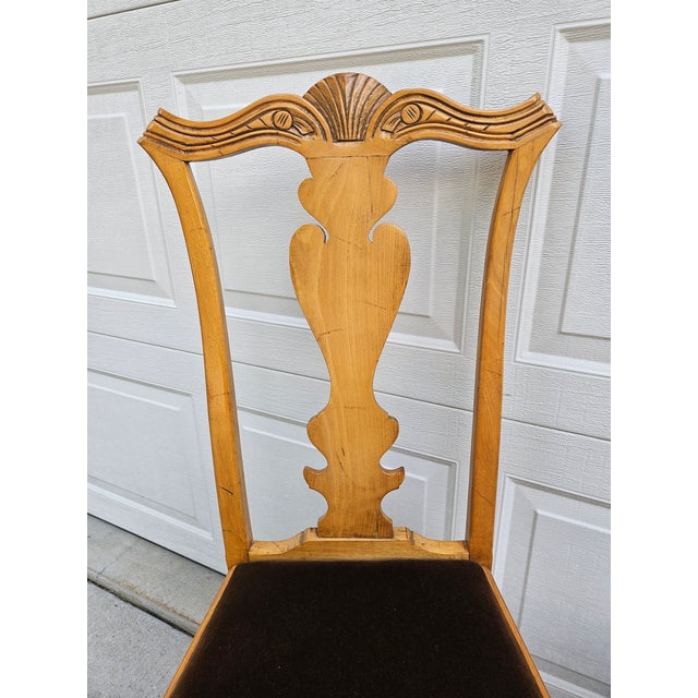 Wood Queen Anne Style Dining Chairs Ball and Claw Feet -Pair For Sale - Image 7 of 14