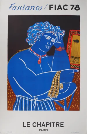 Alekos Fassianos, Thinker with a Watch (Fiac1978), Original Lithograph