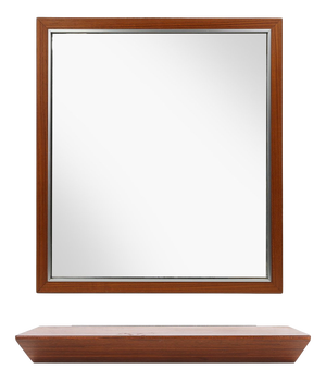 Mid-Century Teak Mirror with Shelf from De Coene, Belgium, 1960s, Set of 2