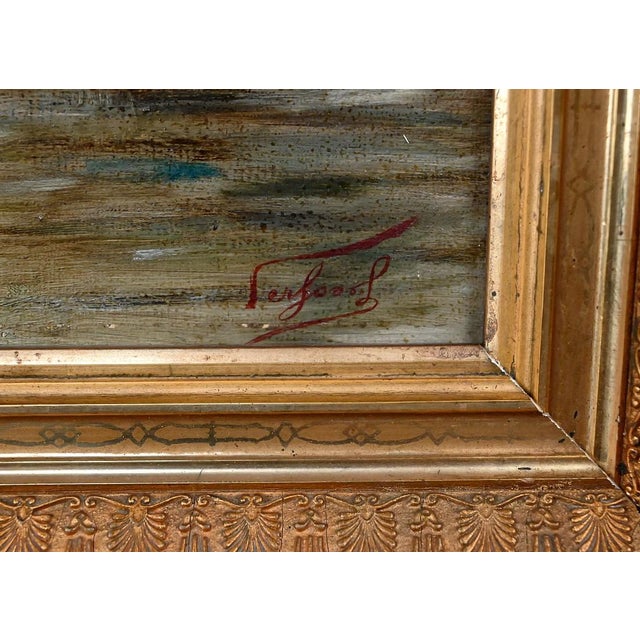 Unknown, Painting Sailboat on a Calm Sea, 1890, Oil on Canvas For Sale - Image 10 of 13
