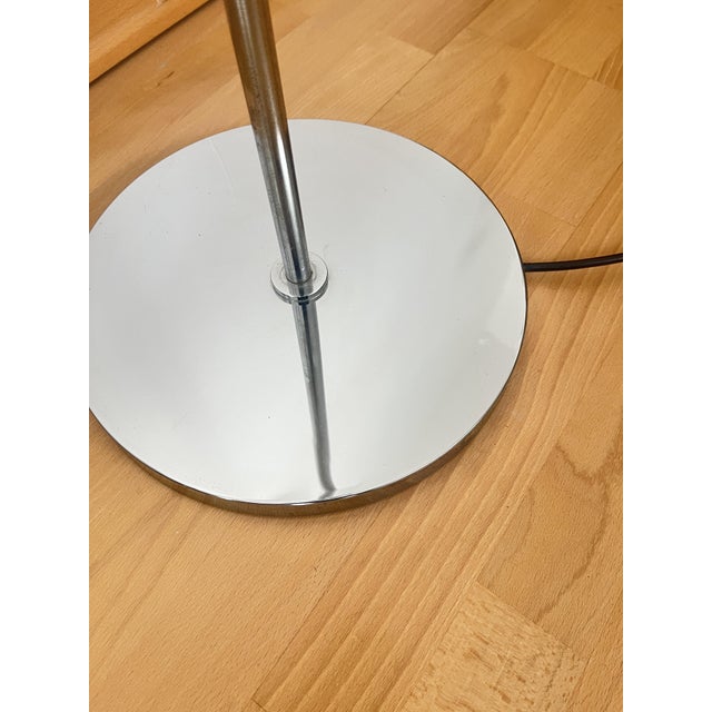 Vintage German Space Age Chrome Floor Lamp with Textured Glass Globe from Hustadt Leuchten, 1970s For Sale - Image 6 of 12