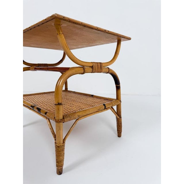 Mid-Century Art Deco Italian Bamboo and Rattan Wicker Coffee Table For Sale - Image 15 of 18