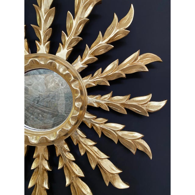 Late 20th Century 20th Century Sunburst Golden Mirror For Sale - Image 5 of 8