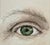 Miniature Original watercolor painting of the artist’s green eye. 4 x 4 inches. Unframed. No AI was used to create this...