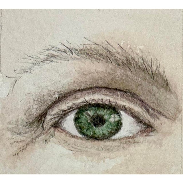 Miniature Original watercolor painting of the artist’s green eye. 4 x 4 inches. Unframed. No AI was used to create this...
