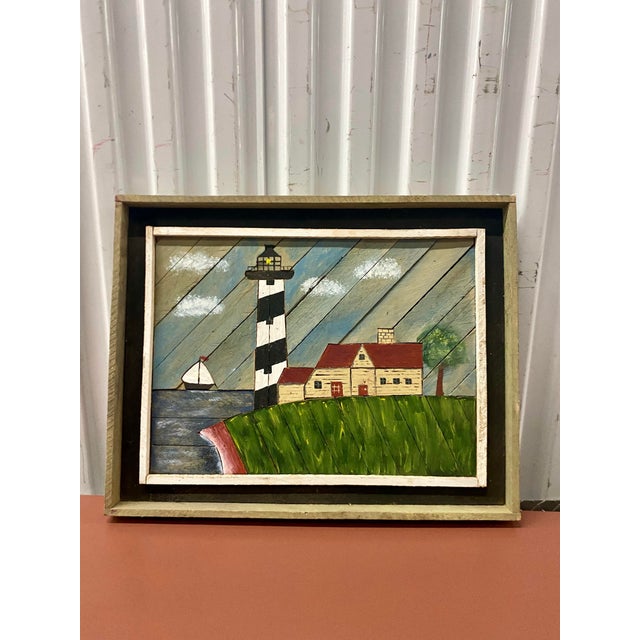 1960s Warren Kimble Style Painting Over Slanted Wooden Plank . For Sale - Image 12 of 12