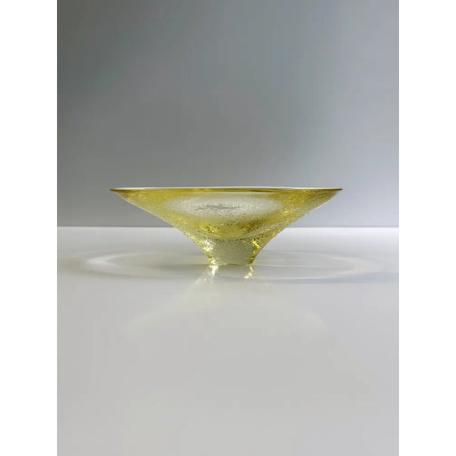 Mid-Century Modern Bohemia Citrine Glass Bowl from Miroslav Klinger, 1960s For Sale - Image 3 of 7