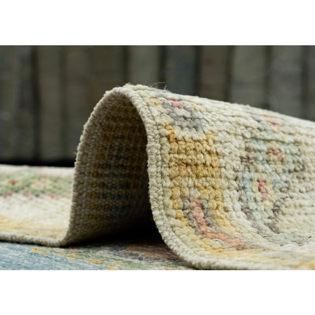 Blue Turkish Oushak Runner Rug 2'8" x 6'2" #17423 For Sale - Image 8 of 8