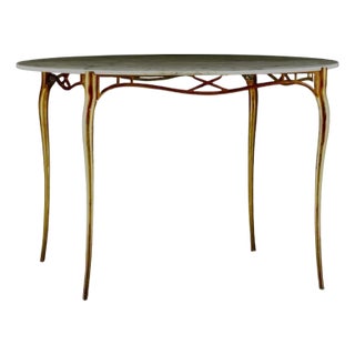 Early 20th Century Italian Gilt Aluminum and Marble Dining Table For Sale