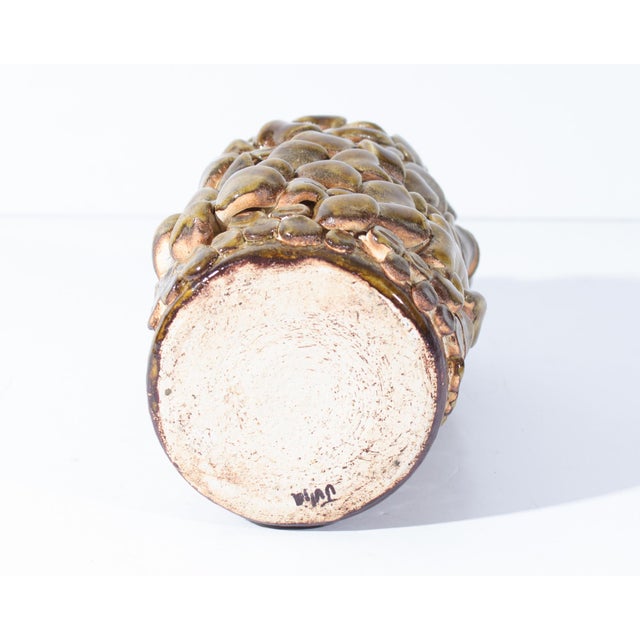 Studio Pottery Vase With Floral Design by Julia Riley For Sale In Indianapolis - Image 6 of 7