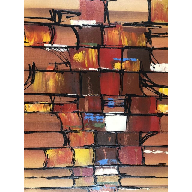 Mid-Century Modern Large Abstract Oil Painting on Canvas by Marcella Doane For Sale - Image 3 of 6