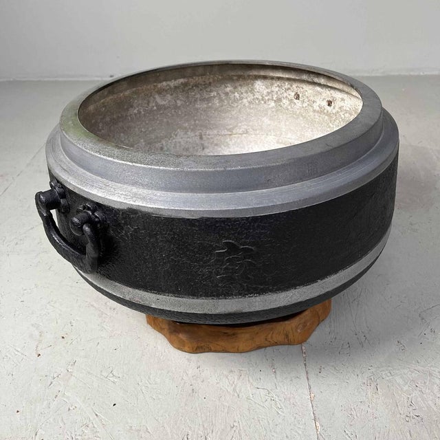 Wood Vintage Japanese Metal Firepot, 1970s For Sale - Image 7 of 18