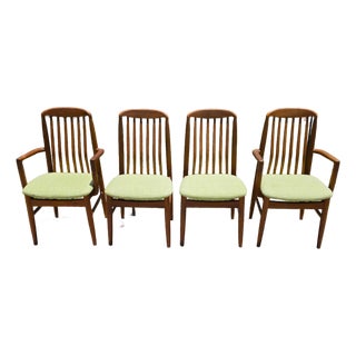 Vintage 1980s Benny Linden Solid Teak Sculptural Dining Chairs Set of 4 For Sale