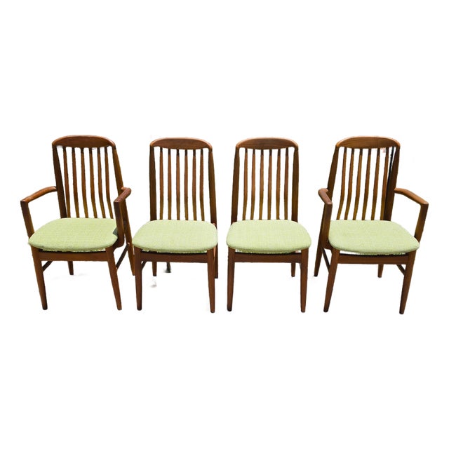 Vintage 1980s Benny Linden Solid Teak Sculptural Dining Chairs Set of 4 For Sale