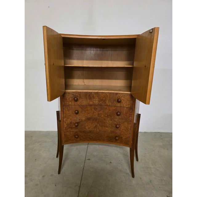 Art Deco Curved Burl Cabinet, 1930s For Sale - Image 12 of 18