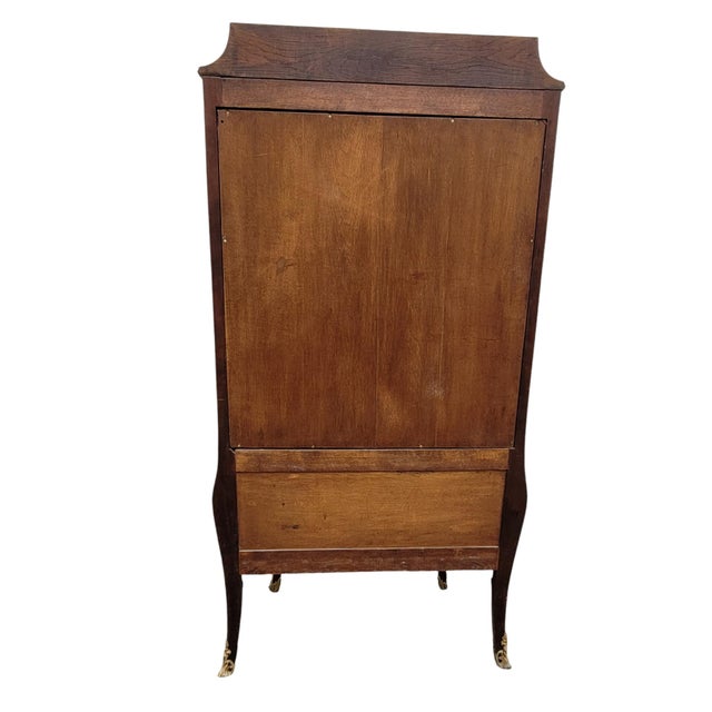 Napoleon III Curved Showcase in Marquetry and Bronze, 1800s For Sale - Image 6 of 18