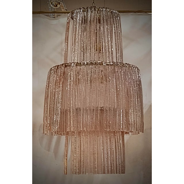 Round Pink Murano Art Glass Chandelier, 2000 For Sale - Image 7 of 10