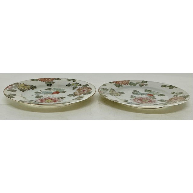 Pair or Antique Japanese Hand Painted Kutani Porcelain Dishes For Sale - Image 9 of 12