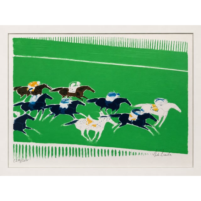Paper André Brasilier, Courses a Longchamp, 1982, Paper Lithograph For Sale - Image 7 of 7