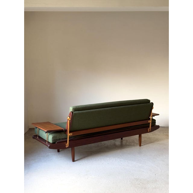 Wood Wentworth Sofa in Green Maine Line Flax Camira Fabrics by Toothill, 1960s For Sale - Image 7 of 14