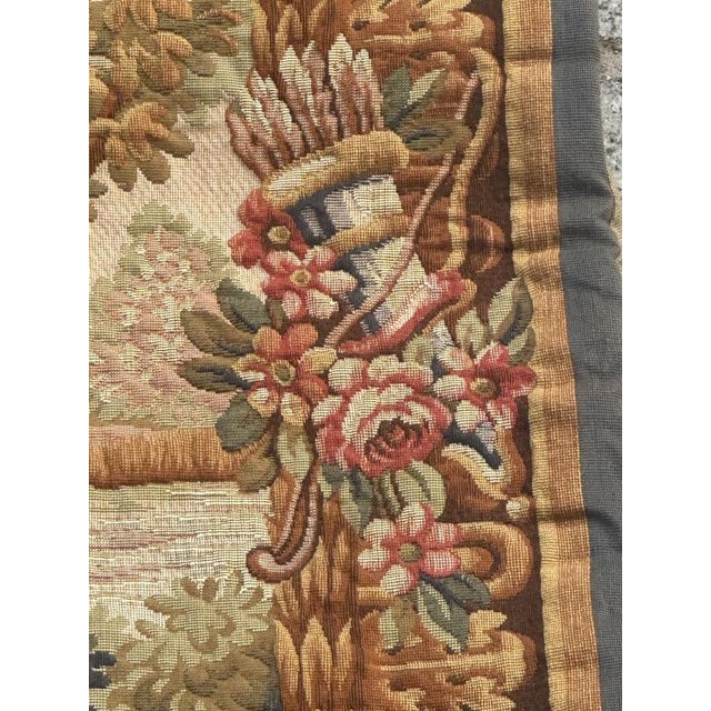 Mid-Century Modern French Aubusson Style Jacquard Halluin Tapestry, 1960s For Sale - Image 18 of 18