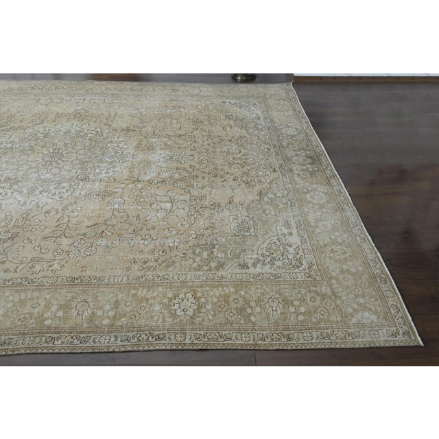 1970s 1970s Vintage Persian Handmade Wool Cotton Orange Area Rug For Sale - Image 5 of 11