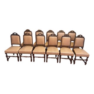 Louis XIII Renaissance Chairs, Set of 11 For Sale