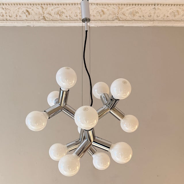 J.T. Kalmar Space Age Atomic Chrome Chandelier by J.T. Kalmar, Germany, 1970 For Sale - Image 4 of 16