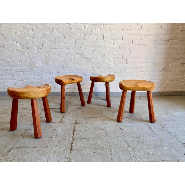 Primitive Style Tripod Stools, 1960s, Set of 4 For Sale - Image 18 of 18