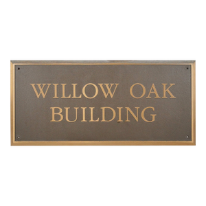Reclaimed Willow Oak Cast Bronze Building Dedication Plaque