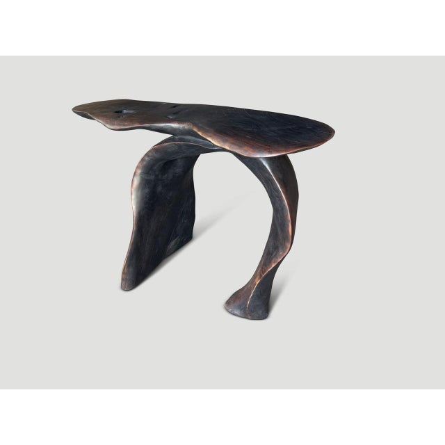 Andrianna Shamaris Sculptural Mahogany Wood Console Table Or Desk For Sale - Image 4 of 5