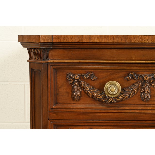 Karges French Regency Louis XVI Burled Walnut Chest of Drawers For Sale - Image 9 of 14