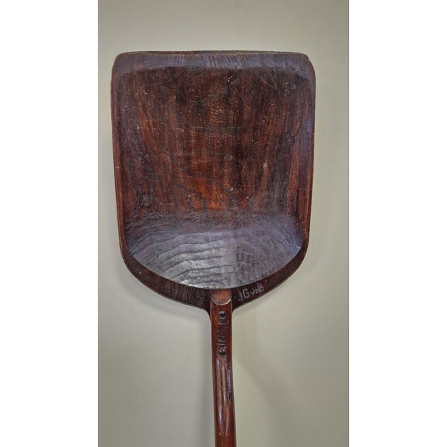 Brown Handmade Wooden Shovel with Engraved Initials For Sale - Image 8 of 10