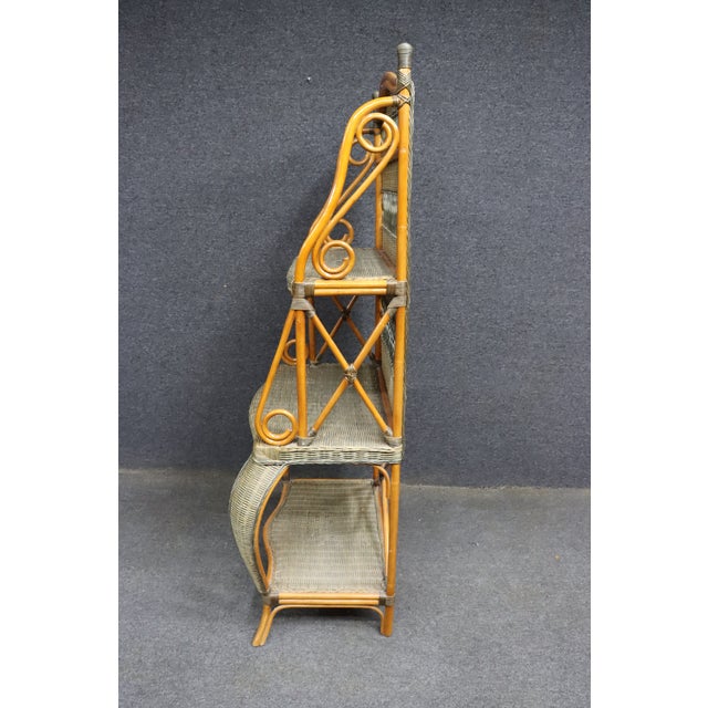 Italian Bamboo and Wicker Etagere For Sale - Image 14 of 15