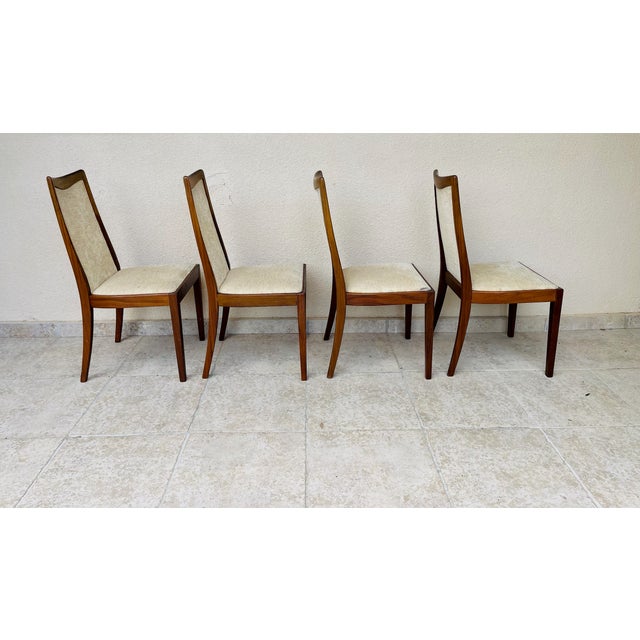 Vintage Teak and Fabric Dining Chairs from G-Plan, 1960s, Set of 4 For Sale - Image 4 of 14